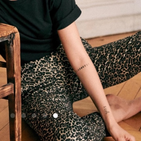 Sezane Pants - NWT Sezane Clara jacquard leopard, 8